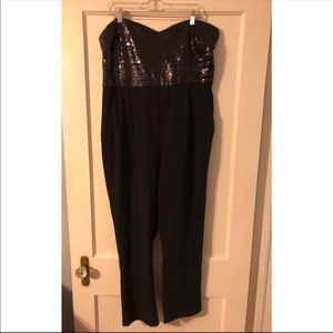 Strapless Express Black Jumpsuit, Size 16